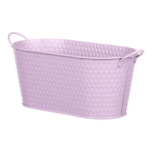 Obal kovový - truhlík, ve světle fialové barvě