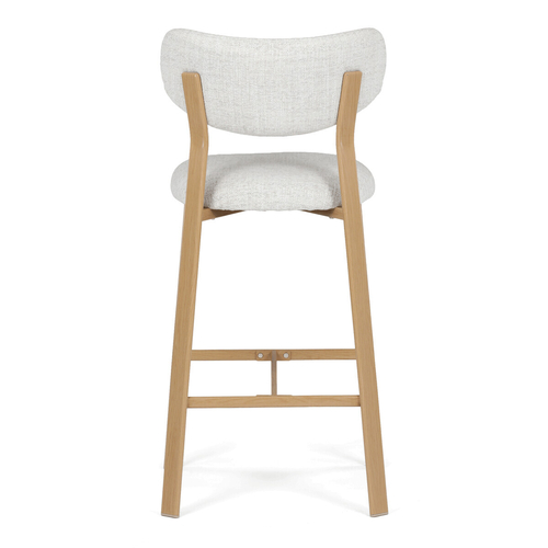 Barová židle, bílá, látka, AUB-L3125 OAK