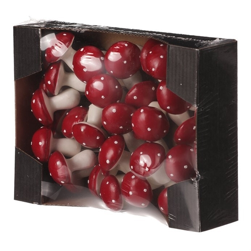 Houby na drátku - barva tmavě červená, cena za balení (30 ks)