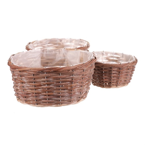 Obal proutěný - kulatý, přírodní, cena za sadu 3 ks