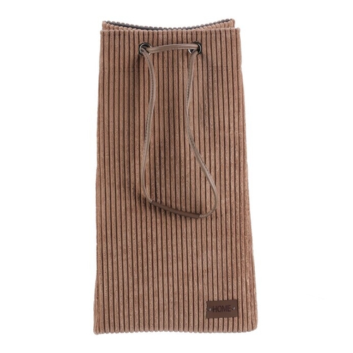 Koš prádelní - manšestr, stahovací, hnědá barva