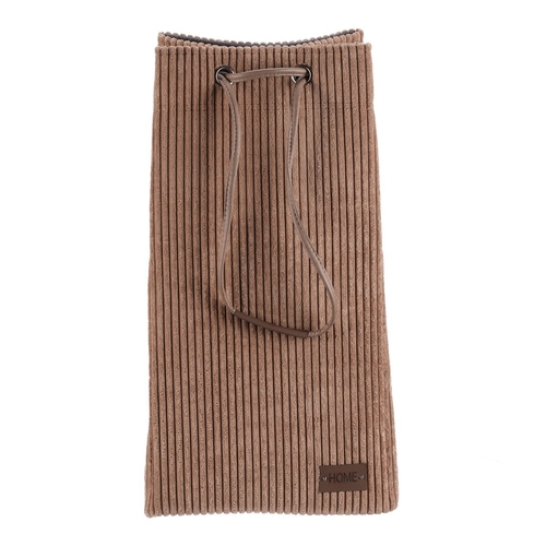 Koš prádelní - manšestr, stahovací, hnědá barva