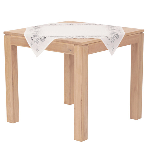 Ubrus - vzor se stříbrnými ozdobami, 100% polyester, 80 x 80 cm
