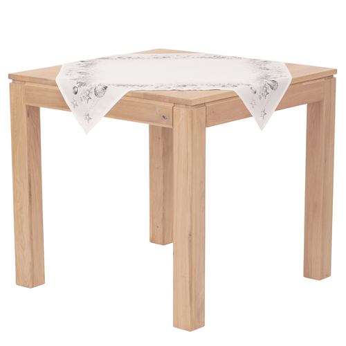 Ubrus - vzor se stříbrnými ozdobami, 100% polyester, 80 x 80 cm