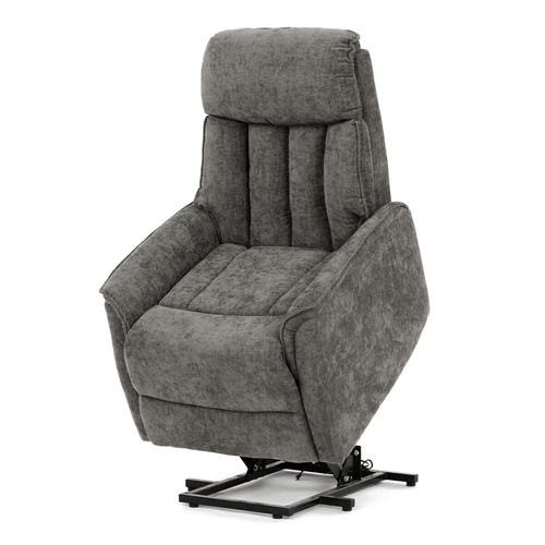 Polohovací křeslo, elektrické kabelové ovládání, šedá, látka, TV-H9727 GREY2