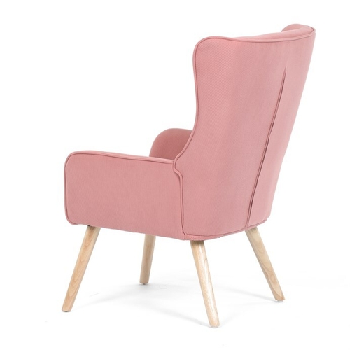 Křeslo ušák, růžová, manšestrová látka, AK-314 PINK2