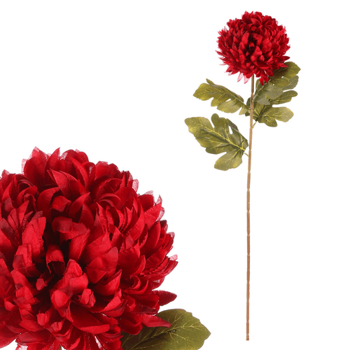 Chryzantéma - umělá řezaná květina, červená