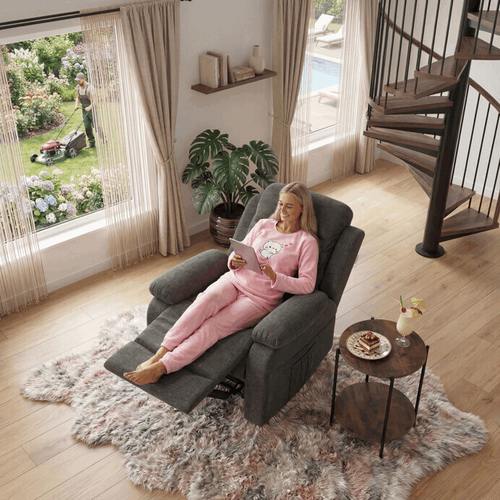 Polohovací křeslo, šedá, látka, TV-4086 GREY2