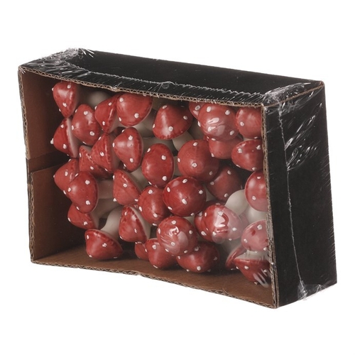 Houby na drátku, barva červená, cena za balení (48 ks)