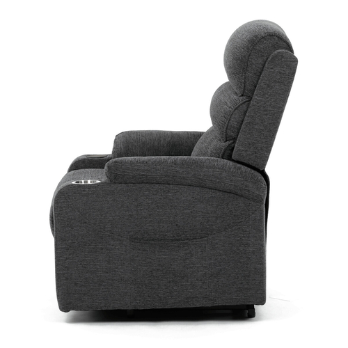 Polohovací křeslo, elektrické kabelové ovládání, šedá, látka, TV-S8348 GREY2