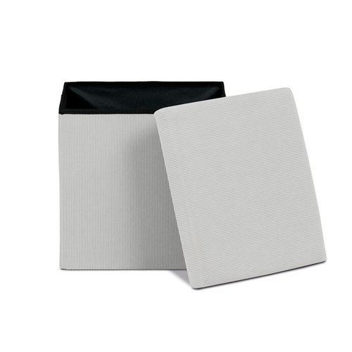 Taburet s úložným prostorem, krémová, manšestrová látka, TAB-471 CRM6