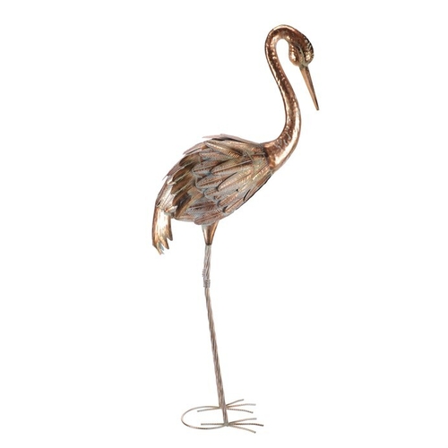 Volavka - kovová zahradní dekorace, měděná