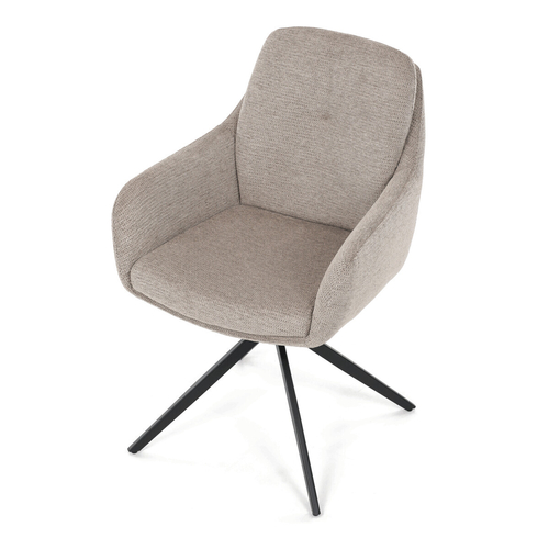 Jídelní židle otočná 180°, béžová, látka, DCH-P3174 LAN2