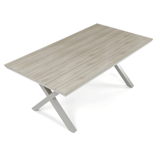 Zahradní stůl 180x100cm, hliník, polywood, béžová, AZT-S1510 OAK