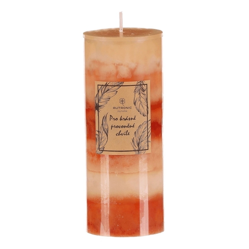 Svíčka aromatická - skořice a pomeranč, parafín, oranžové odstíny