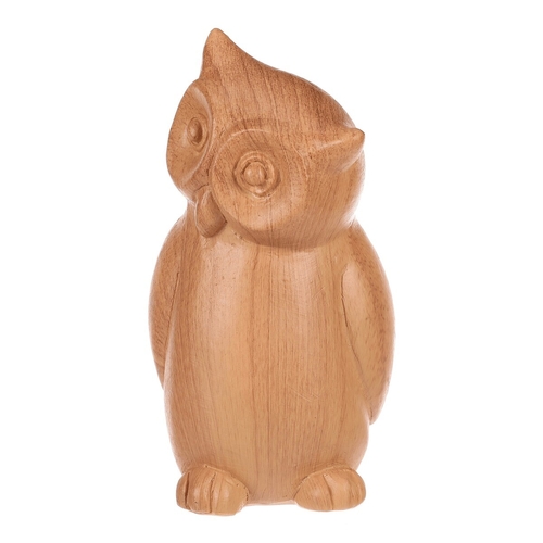 Sova - polyresinová figurka, imitace dřeva