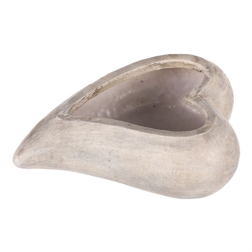 Obal květinový pietní  - tvar srdce, polyresin, šedý