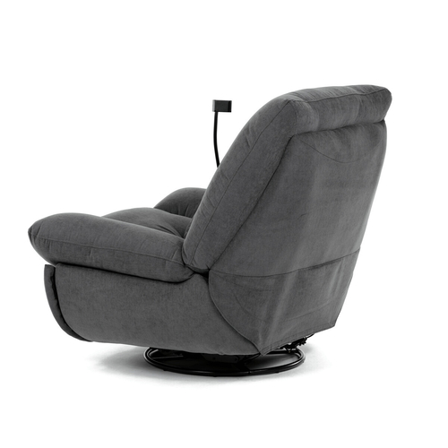 Polohovací křeslo, elektrické zabudované ovládání, šedá, látka, TV-7089 GREY2