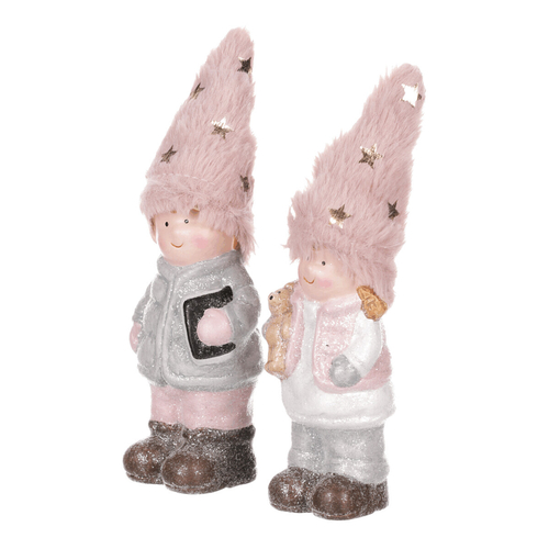 Děti s čepicí - keramické figurky, mix 2, cena za 1 ks