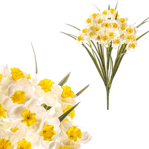 Narcis - umělá kytice, bílá barva