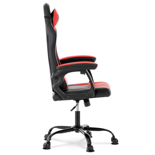 Herní křeslo, houpací mechanismus, červená ekokůže, KA-L626 RED