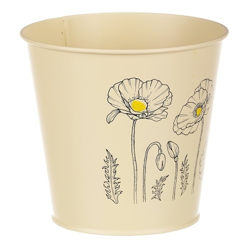 Obal kovový - motiv kvetoucího máku, žlutý