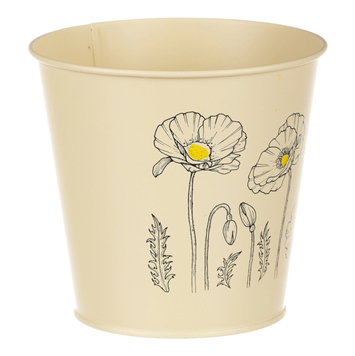 Obal kovový - motiv kvetoucího máku, žlutý