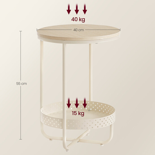 Odkládací stolek 40x40x55cm, mdf, bělený dub, AKF-E1015 CRM
