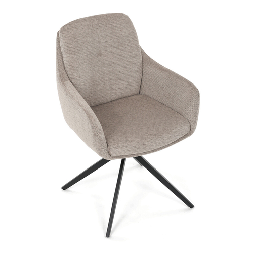 Jídelní židle otočná 180°, béžová, látka, DCH-P3174 LAN2