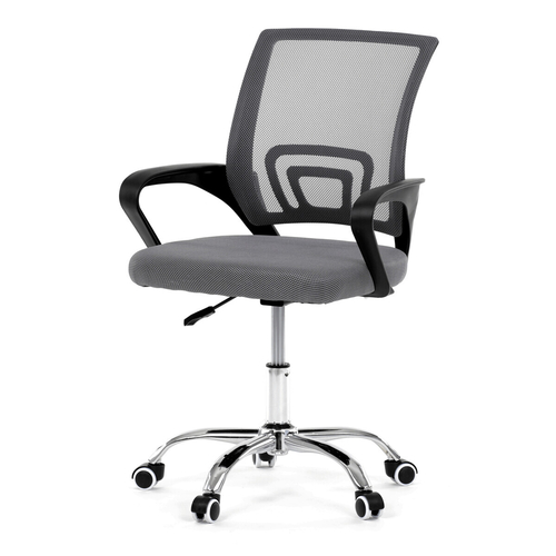 Dětská židle, výškově nastavitelná, šedá síťovina, KA-L103 GREY