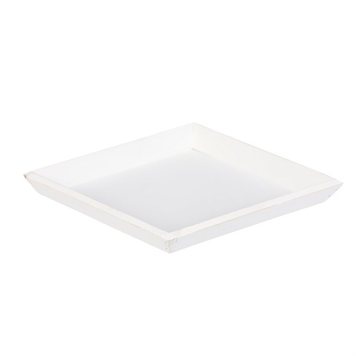 Tác dřevěný - čtvercový, barva bílá