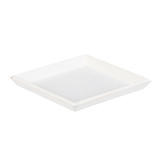 Tác dřevěný - čtvercový, barva bílá