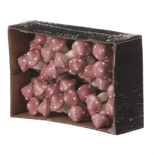 Houby na drátku, barva růžová, cena za balení (48 ks)