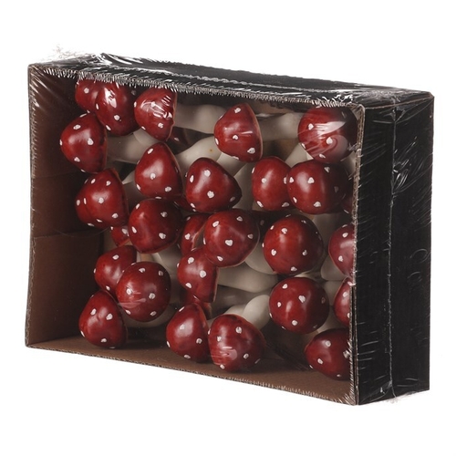 Houby na drátku, barva červená, cena za balení (36 ks)