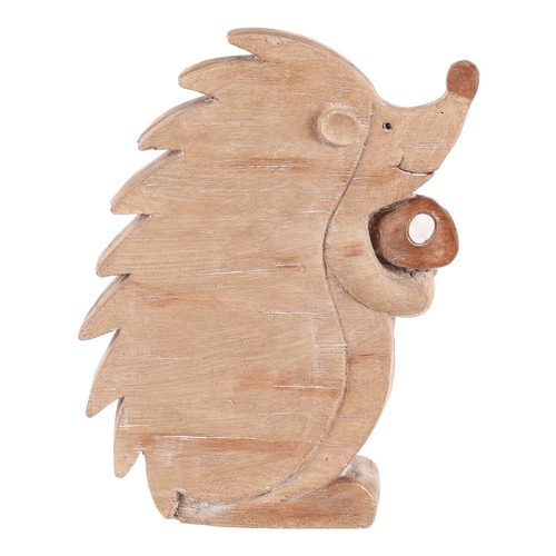 Ježek - dekorace s osvětlením, magnesium, imitace dřeva