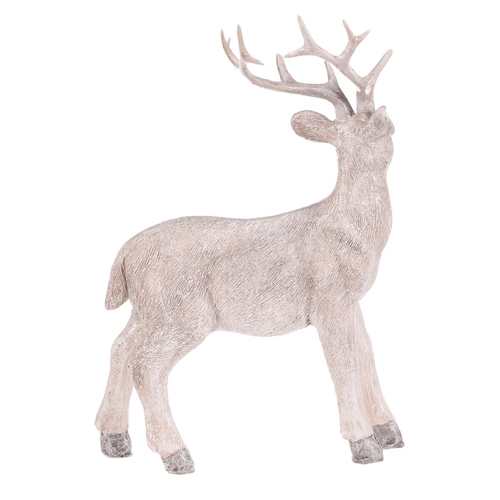 Jelen - polyresinová figurka, stojící, vel. L, bílý