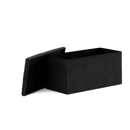 Taburet s úložným prostorem, černá, manšestrová látka, TAB-472 BK6