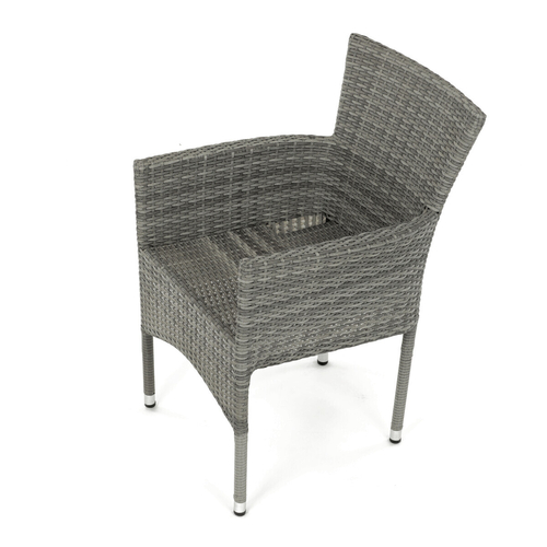 Zahradní židle, kov, polyratan, šedá, AZC-S2118 GREY