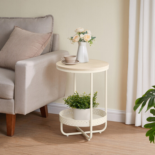 Odkládací stolek 40x40x55cm, mdf, bělený dub, AKF-E1015 CRM