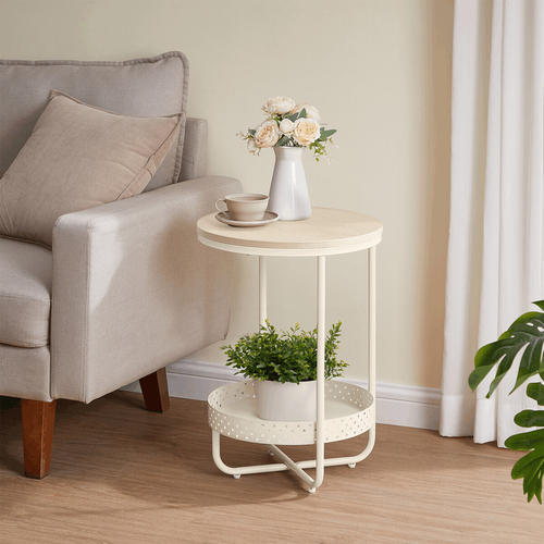 Odkládací stolek 40x40x55cm, mdf, bělený dub, AKF-E1015 CRM