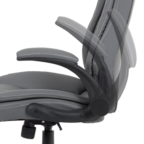Kancelářské křeslo, houpací mechanismus, šedá ekokůže, KA-G301 GREY