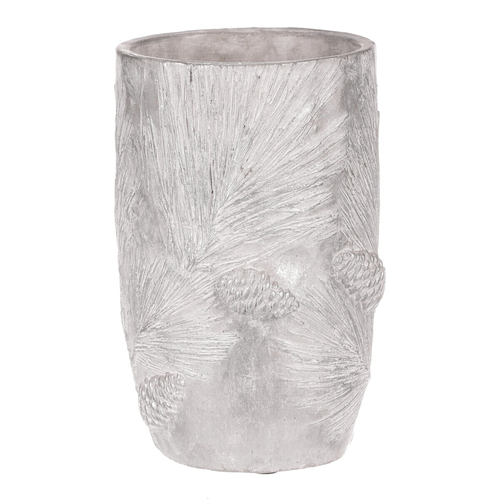 Váza betonová - vzor borovice, barva stříbrná