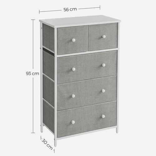 Komoda 56x30x93cm, kov, šedá, AUK-E1051 GREY