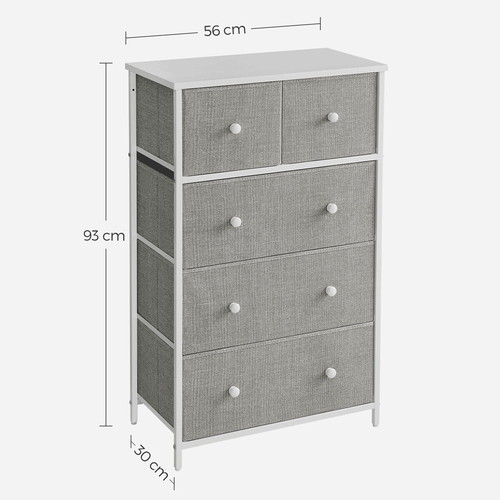 Komoda 56x30x93cm, kov, šedá, AUK-E1051 GREY