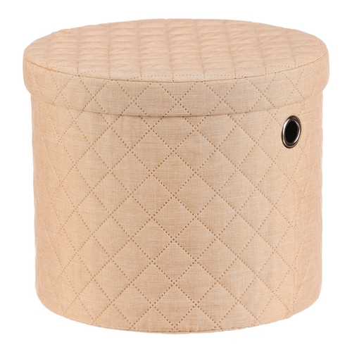 Koš prádelní - látka, kulatý, béžový, cena za sadu 5 ks