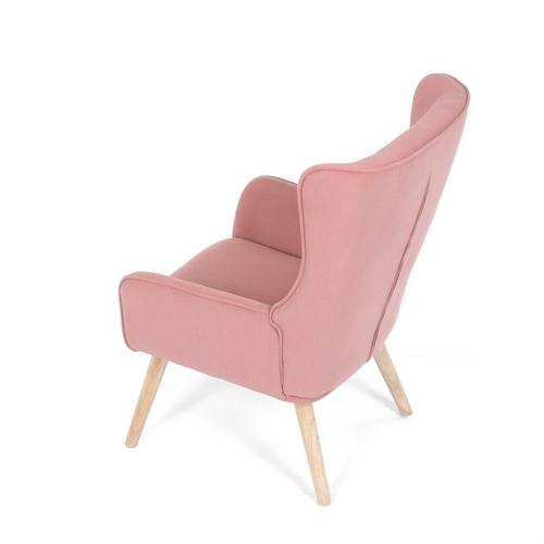 Křeslo ušák, růžová, manšestrová látka, AK-314 PINK2