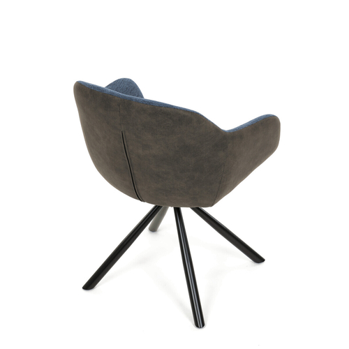 Jídelní židle otočná 180°, modrá, látka, DCH-Y1143 BLUE2