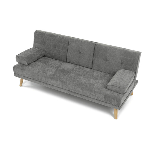 Trojmístná rozkládací pohovka, šedá, látka, ASB-C3034 GREY2