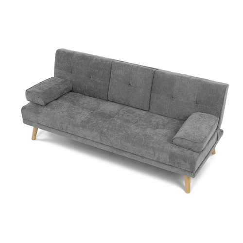 Trojmístná rozkládací pohovka, šedá, látka, ASB-C3034 GREY2