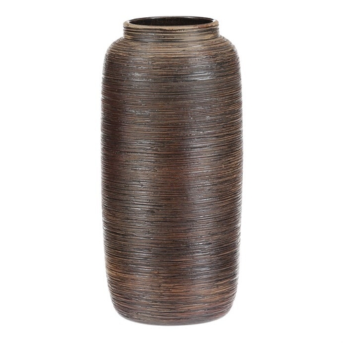 Váza keramická - zaoblená, 35 cm, hnědá